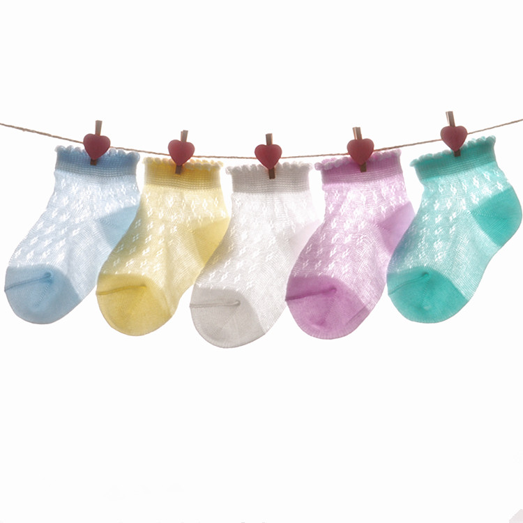 Bé sơ sinh vớ siêu mỏng cho bé trai và bé gái bé 6-12 tháng mùa xuân và mùa hè lưới cotton thoáng khí 0-3-5 tuổi