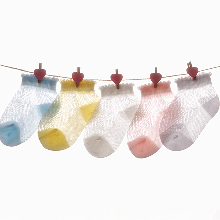Bé sơ sinh vớ siêu mỏng cho bé trai và bé gái bé 6-12 tháng mùa xuân và mùa hè lưới cotton thoáng khí 0-3-5 tuổi