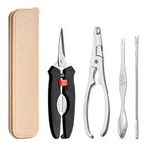 Eight-piece crab-eating tool special scissors for crab removal three-piece set of crab needles for peeling hairy crabs crab claw clip 1925