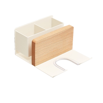 Log cream style milk white hair dryer storage rack without punching wall-mounted bracket hair dryer storage artifact 1081