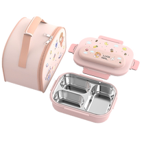 316 stainless steel thermal insulation three-compartment first-grade lunch box for primary school students special girls lunch box with 668 compartments
