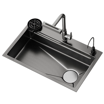 Langwhale sink large single-slot vegetable sink stainless steel 304 antibacterial honeycomb embossed wear-resistant vegetable sink Taichung 3553