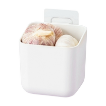 Ginger onion garlic storage box kitchen household storage basket garlic ginger no punching wall hanging seasoning storage rack 2018