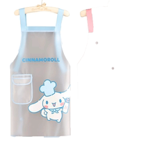 Suning Yipin transparent waterproof apron oil-proof kitchen household work clothes womens cooking catering and aquatic products special 1563