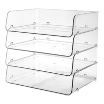 Office acrylic a4 organizer box transparent file storage rack bookshelf desktop book storage rack Huanghe 1117