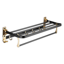 Space Aluminum Towel Rack Toilet Free to punch bathroom Bathroom Shelving integrated wall-mounted toilet bath towel rack 1305