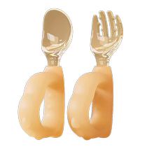 Baby rice spoon for infants and young children to learn to eat and train to eat independently fork and spoon childrens tableware set 2255