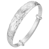 Chinese gold and silver bracelet mothers sterling silver bracelet for children 999 pure silver blossoms s sterling silver solid model 3095