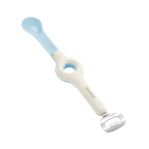 Yings baby stainless steel double-headed fruit scraper spoon baby puree spoon supplementary food tool childrens puree spoon 1991