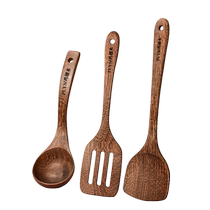 Chicken wing wooden spatula household spoon with wooden handle large soup non-stick special spatula high temperature resistant wooden spoon 1789