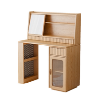Solid wood telescopic comb dresser Bedroom modern minimalist small family type desk Makeup Desk accommodating cabinet integrated table 1910 -