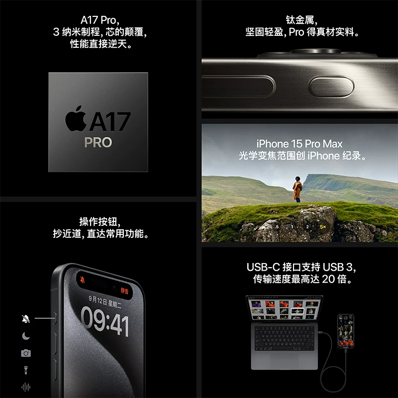Apple, iphone 15, мобильный телефон, 15 pro max, официальный флагманский магазин, поддержка всех стандартов сетевой связи, 5G