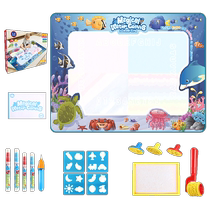 Childrens water canvas marine animals magical graffiti toddler and baby painting stepping and repeating oversized water painting blanket 2273
