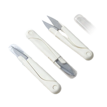 Rihe flower U-shaped round head spring sewing handmade small scissors household portable cover stainless steel scissors 1036