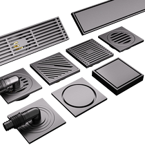 Floor Drain Full Copper Wire Drawing Balcony Shower Room Strip Invisible Toilet Washing Machine Universal Sewer Deodorant 1081