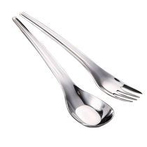 Yuanbao spoon 316L stainless steel special spoon for children to eat baby feeding spoon long handle spoon fork 1925