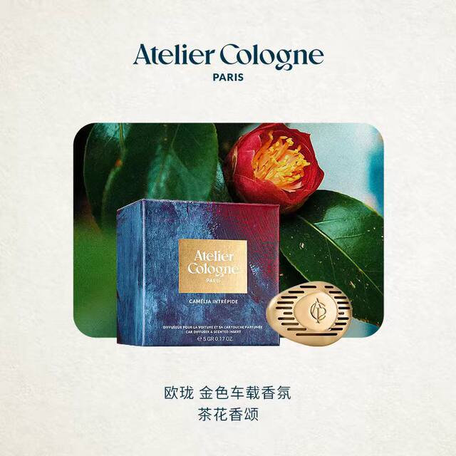 Oulon Red Dawn Orange Light Infinite Oolong Metal Car Fragrance Diffuser for Cars, Long-Lasting Scent, Birthday and New Year Gift for Women 315