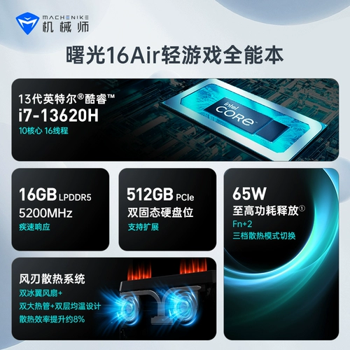 24-й выпуск Бесплатный Механик Shuguang 16air Intel Core i7/R7 Всеобъемлющий ноутбук 2,5K 120 Гц 100% цветовой гамму офисного ноутбука для ноутбука [2804]