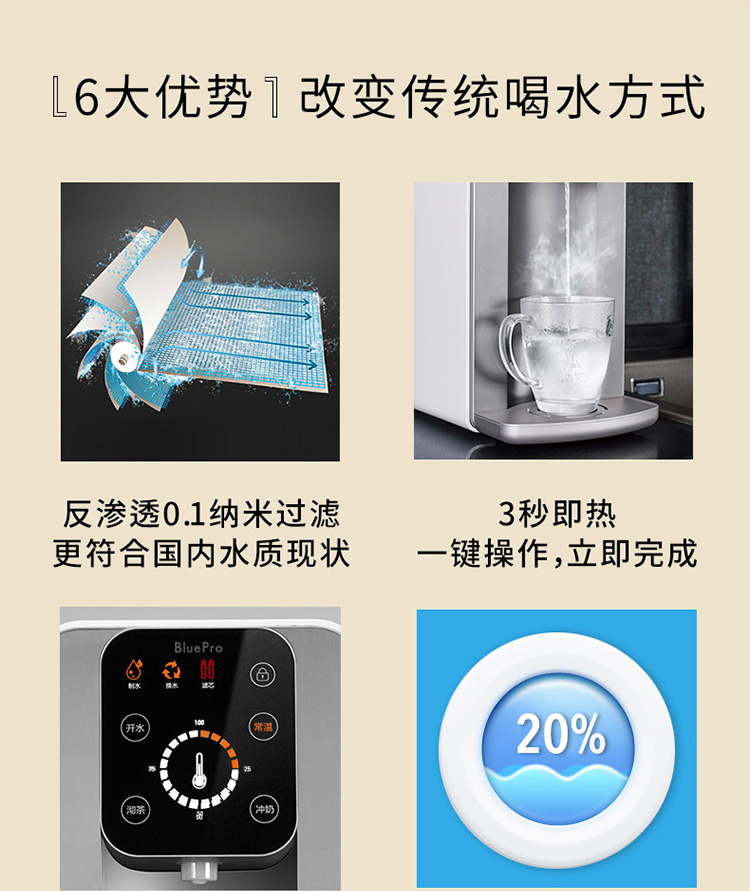 丹麦大使馆同款 博乐宝 过滤加热一体式免安装净水器 RO反渗透 图5