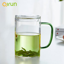 Glass cup with handle and lid water cup large capacity cup tea cup for men and women to make tea and drink water milk and beer 489
