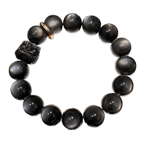 Dark wind silver obsidian hand-twisted bracelets for women fingertip discs lion awakening and bodhi discs toy bracelets for men 2368