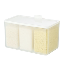 Multifunctional seasoning box kitchen household partition design anti-odor condiment with spoon sealed storage organizer box 2018