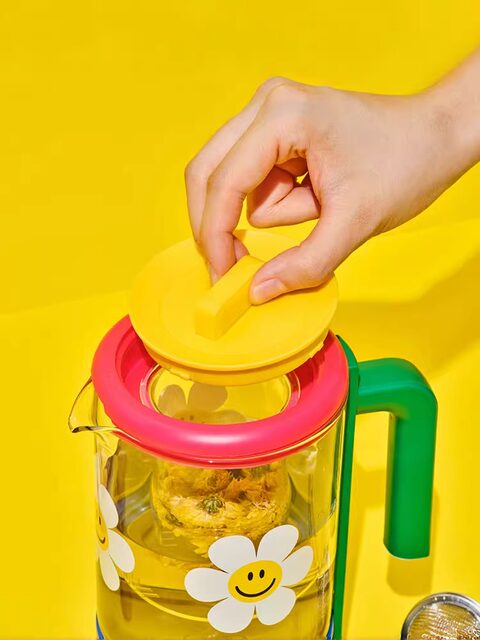 Glasslock&Wiggle Co-Branded Ip Model Office Mini Health Pot for Brewing Tea and Boiling Water, Health Cup 3906