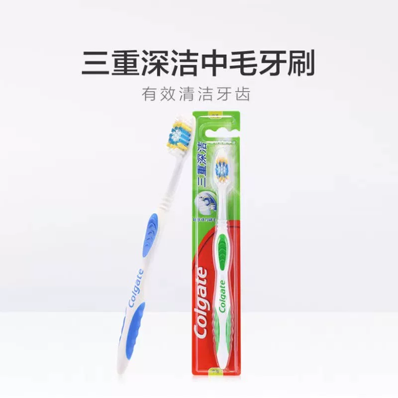 Colgate тройная глубокая очистка зубной щетки в семейном наборе, зубная щетка для взрослых средней мягкости, семейный набор с подлинной бытовой применимой 2860