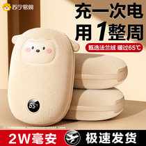 Hand warmer power bank two-in-one baby hand warmer portable girl cute plush hot water bottle artifact 893