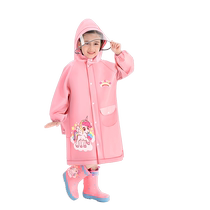 Childrens raincoat for girls full body rainproof winter new style for primary school students to go to school with school bag 2549