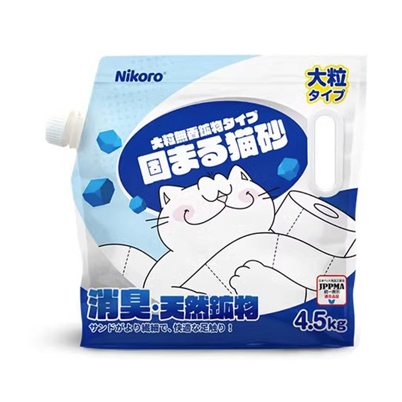 Nicole Nikoro Nikoro small blue block sodium base mine sand low dust deodorant Absorbent Knot Mixed Cat Sand 4 5kg-Taobao
