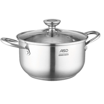Aistar soup pot thickened double bottom pot 304 stainless steel soup pot stew pot hot pot household induction cooker pot 1 piece
