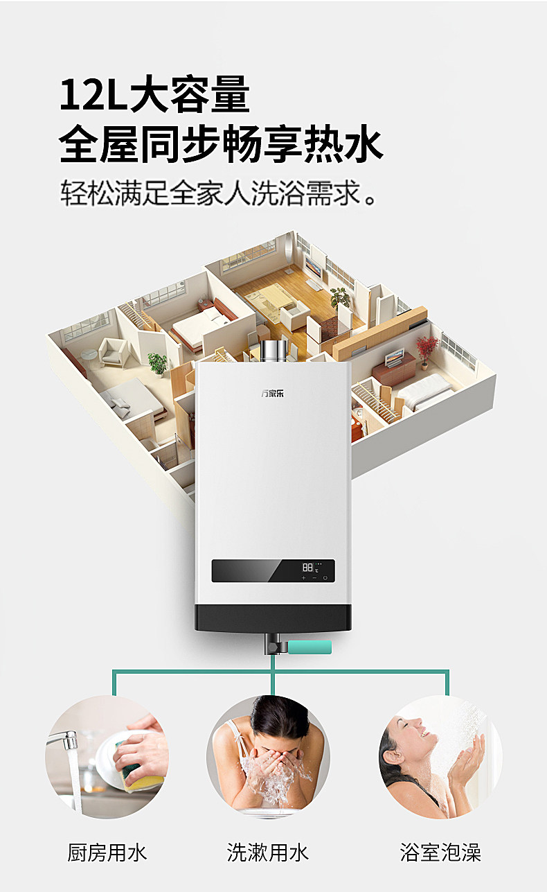 万家乐 升级款 燃气热水器 12升 图5