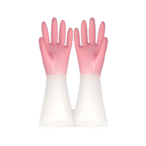 Kitchen Home Dishwashing Gloves Women Plus Suede Wash Clothes Housewash Waterproof Clean Durable-Real and 1117