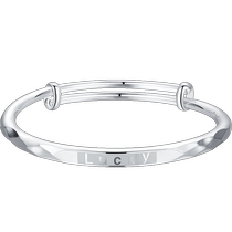Chinese jewelry Lucky sterling silver bracelet girls solid solid silver push-pull bracelet Valentines Day gift 937C1