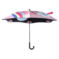 Tiantianzi childrens rounded corners vinyl long-handled umbrella kindergarten baby boy and girl sunshade umbrella 1036