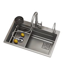 Kitchen sink large single sink 304 stainless steel sink under counter dishwashing sink household thickened vegetable sink 1384