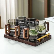 High-temperature-resistant glass personal drinking cup home hospitality large-capacity high-end green tea cup set 489
