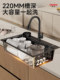 Installation-free old double-slot converted into a large single-slot 304 stainless steel kitchen sink, dishwashing basin, dishwashing sink integrated 1286A