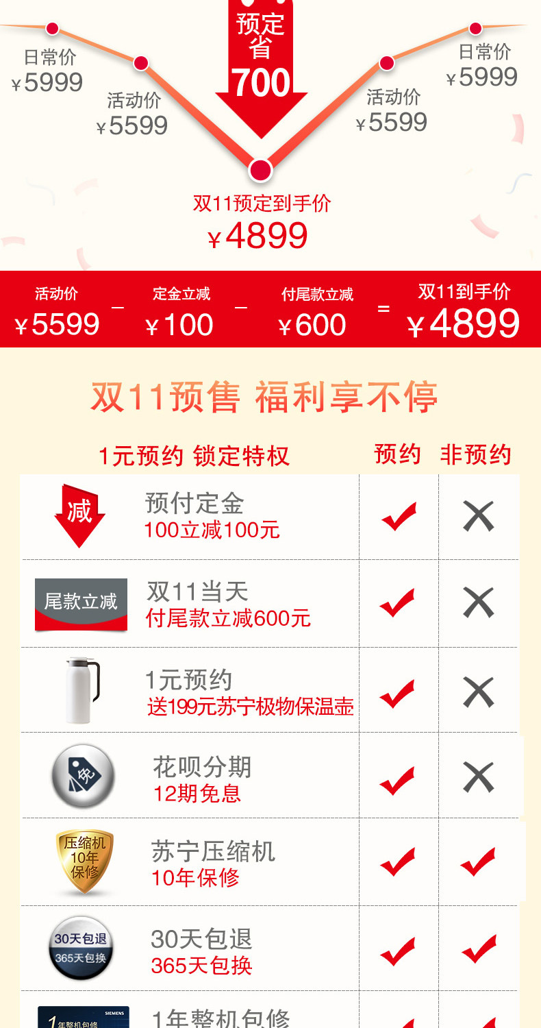 西门子 风冷无霜 变频对开门冰箱 610L 图2