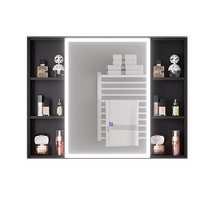 Space aluminum bathroom mirror cabinet bathroom wall-mounted bathroom cabinet mirror toilet simple separate smart mirror cabinet 1145