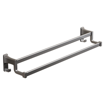Bathroom towel rack bathroom punch-free towel hanging rod single pole space aluminum bath towel toilet storage rack 2200
