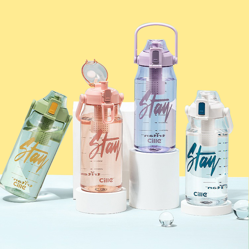 Hillelarge capacity water glass female kettle high temperature resistant tritan plastic with tea cabin tea compartment big belly cup 2509-Taobao