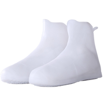 Rain shoe covers waterproof non-slip thickened and wear-resistant womens rain boots mens medium and short-tube rainy weather shoes 2144