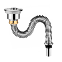 (Suning) Kitchen sink drain pipe sink stainless steel drain pipe deodorizer 2324