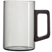 Suning glass cold kettle walnut cup with handle household high-value large-capacity drinking cup tea cup 2008