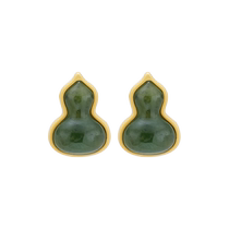 Fulu Gourd Earrings Sterling Silver Hetian Jade Earrings Female Niche New Chinese Earrings Birthday Gift for Mom 2521