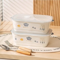 2024 new style ceramic lunch box with compartments for office workers microwave heating special three-compartment lunch box for women with good looks 2132