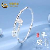 China Gold Bamboo Festival Silver bracelet woman 99 foot silver bracelet children with solid pure silver to send girlfriend New Year gifts 3095