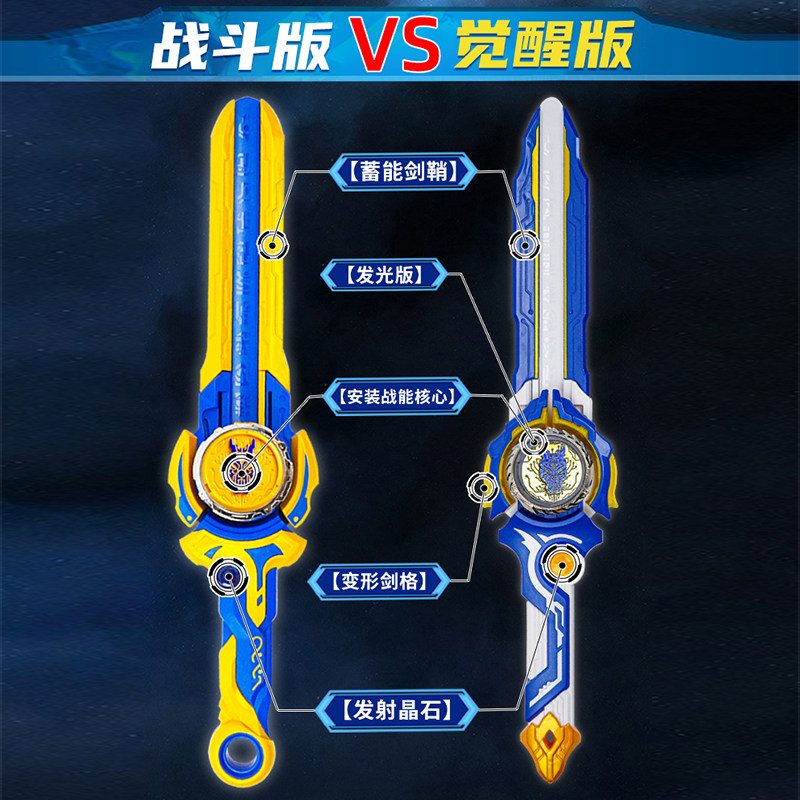 Children's Hurricanes Warrior 6 Sword Spinning Tops double to battle suit Rotating Treasure Sword Knife Shaped Boy 5 Toys 2273-Taobao